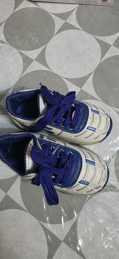 Baby Shoes - White and Blue - photo 3