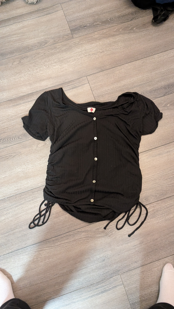 Black Button-Up Top