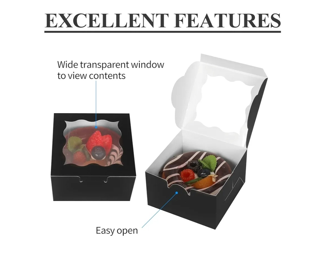 100 Dessert Boxes - Black - 4x4x2.5 inch - photo 4