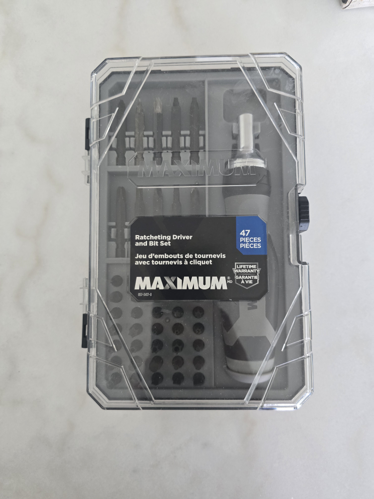 Maximum Ratcheting Driver & Bit Set - 47 Pieces