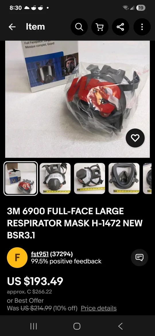 3M 6900 Full Facepiece Respirator, Large, New in Box image indicator(5)