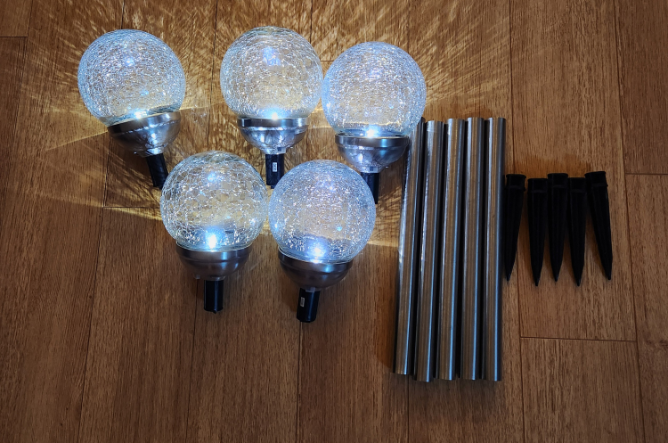 GIANT CRACKLE BALL SOLAR GARDEN LIGHTS WARM AND COOL WHITE COLOR - photo 3
