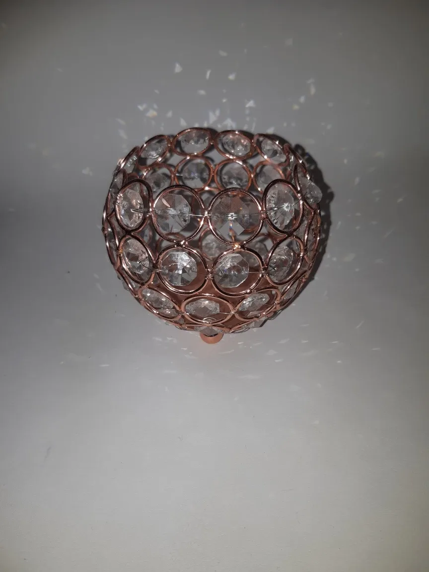 Rose Gold Crystal Candle Holder thumbnail