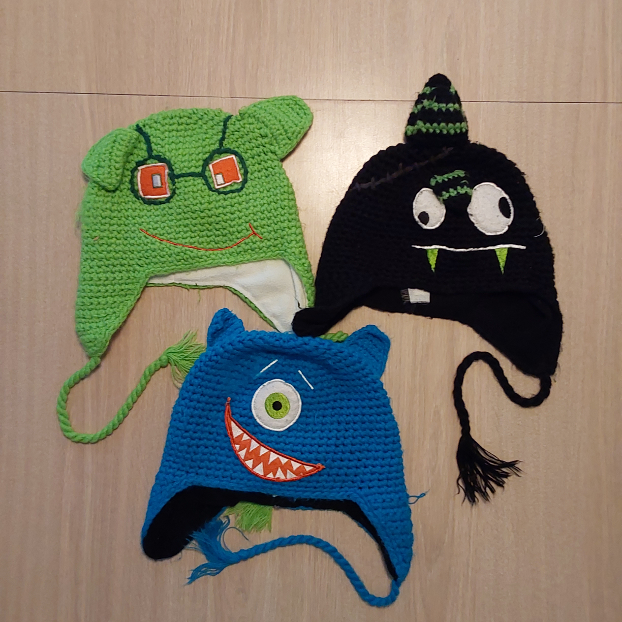 Monster Knit Hats - Set of 3