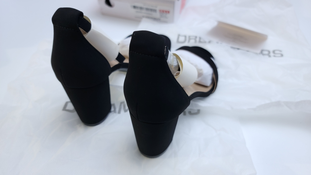 Dream Pairs Womens Chunk Low Heel Pump Sandals, Black Nubuck 6.5 - photo 5