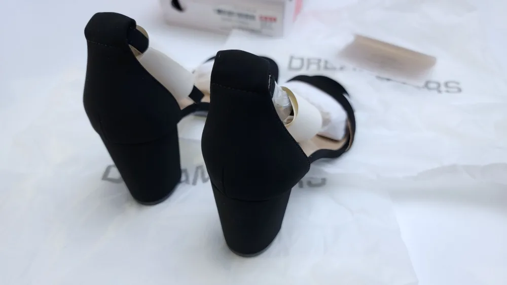 Dream Pairs Womens Chunk Low Heel Pump Sandals, Black Nubuck 6.5 image indicator(5)