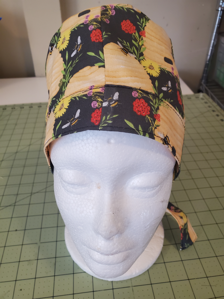 Hand Crafted Scrub Cap - Beehive Floral Pattern New Adult Sz - photo 4