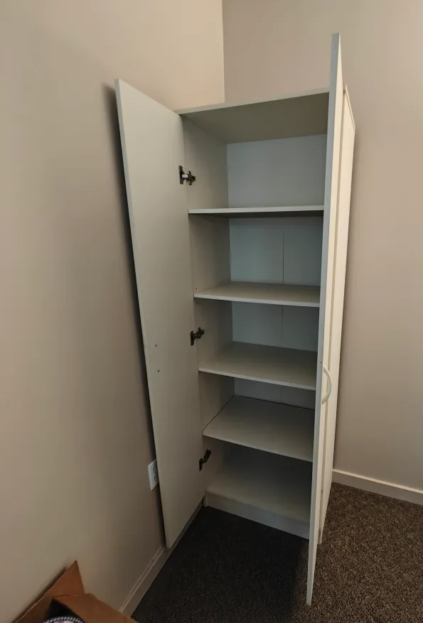 Tall White Storage Cabinet with Shelves image indicator(5)