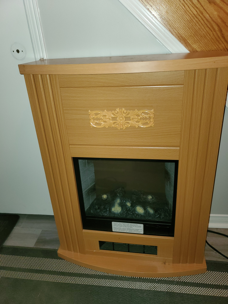 Electric Fireplace Heater - Oak Finish - photo 2