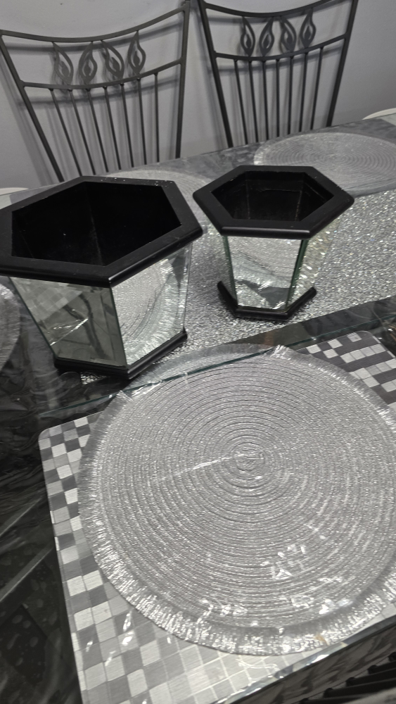 Hexagon Mirrored Vases - Set of Two - photo 5