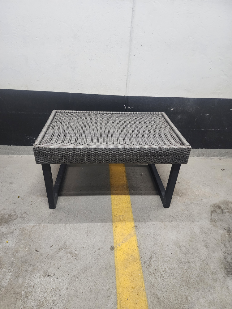 Wicker Outdoor Ottoman/Side Table