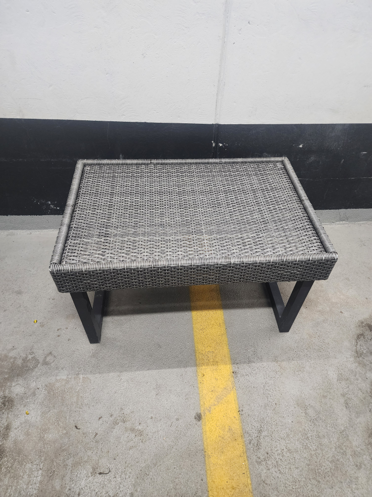 Wicker Outdoor Ottoman/Side Table - photo 2