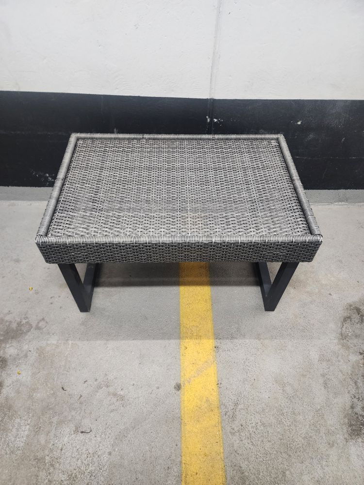 Wicker Outdoor Ottoman/Side Table - photo 3