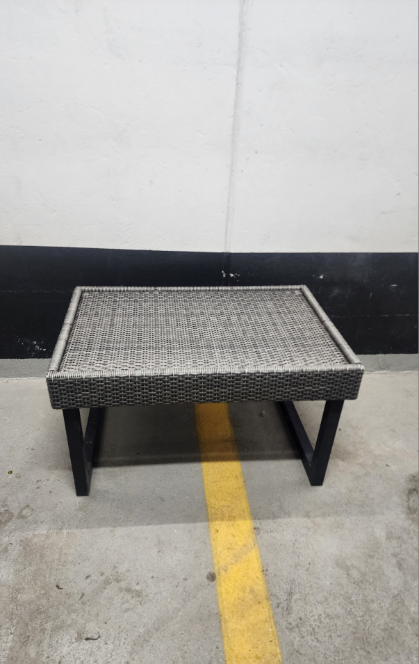 Wicker Outdoor Ottoman/Side Table - photo 4