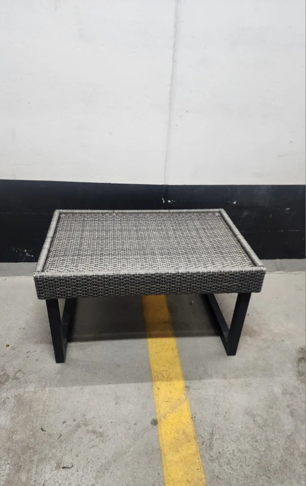 Wicker Outdoor Ottoman/Side Table image indicator(4)