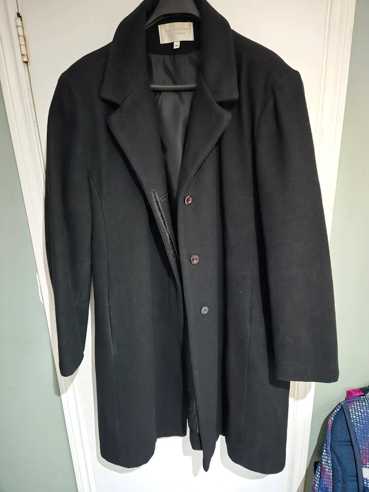 Fairweather Wool Blend Black Coat - Size 16 thumbnail