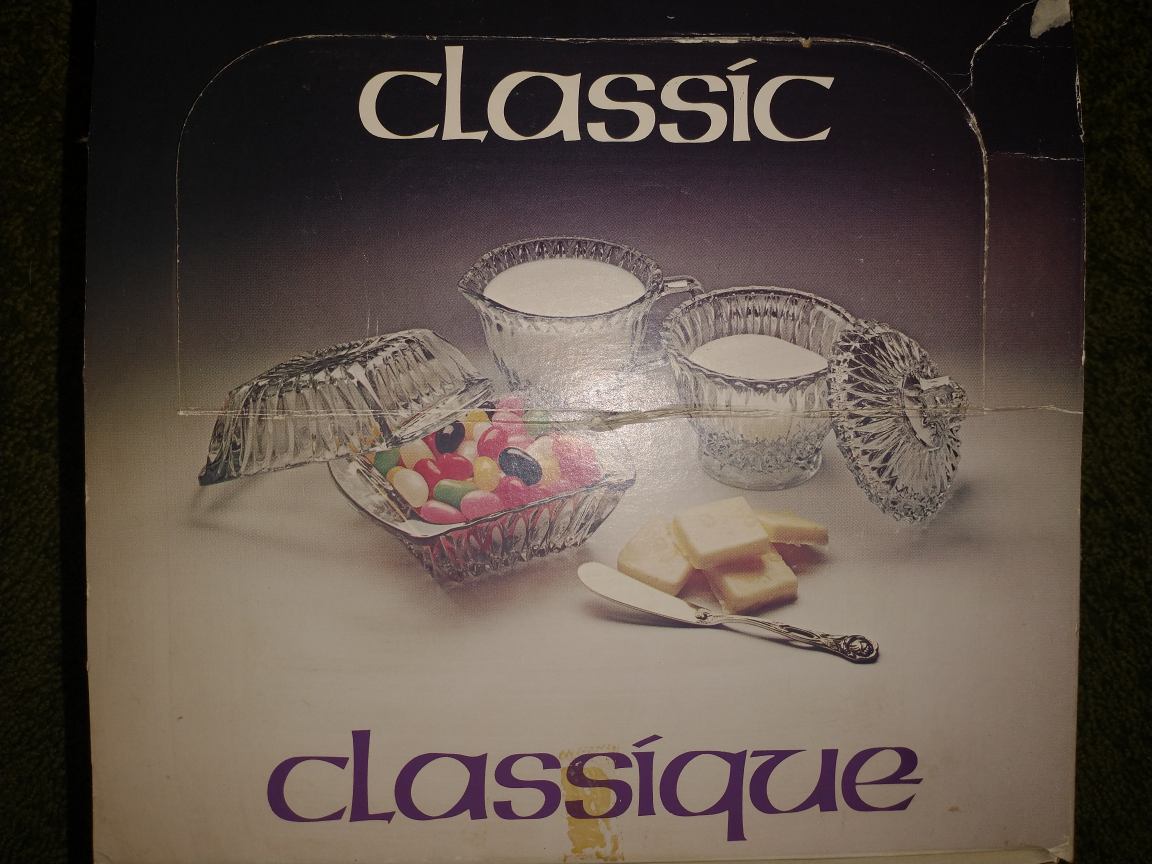 Vintage 5 Piece Classic Table Set (sugar, butter, cream set)