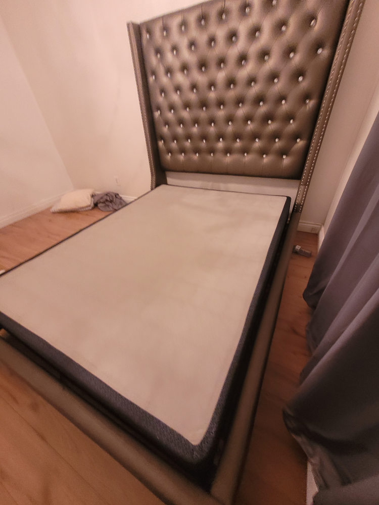 Upholstered Bed Frame with Tufted Headboard - photo 3