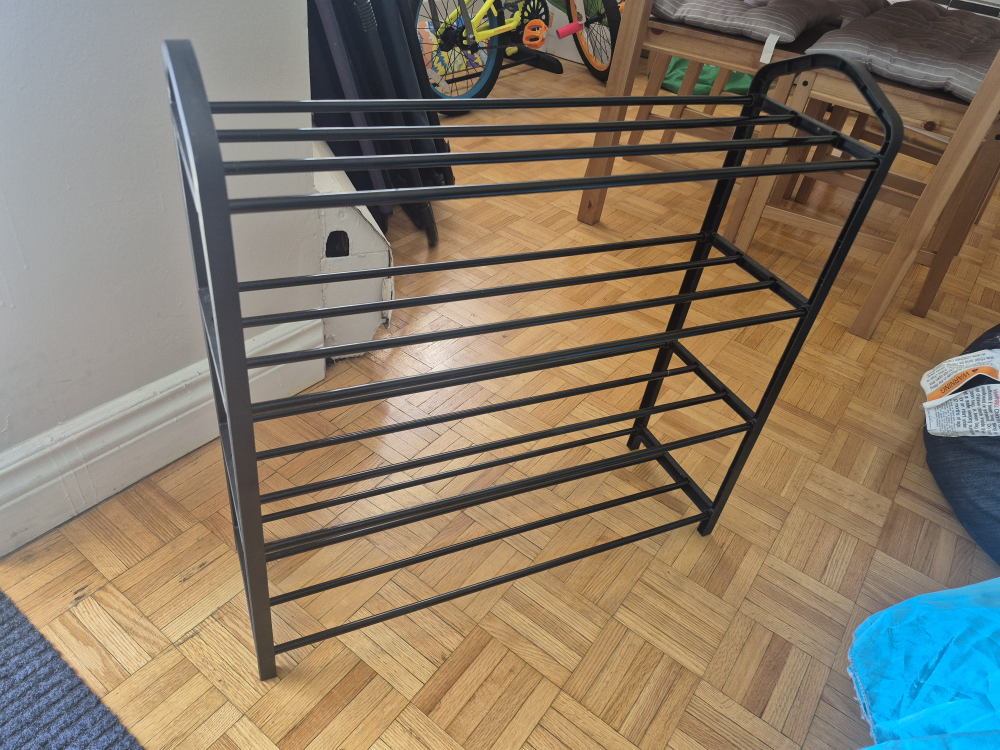 Black 4-Tier Shoe Rack
