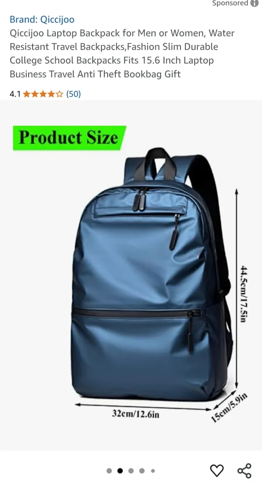 Qiccijoo Laptop Backpack - Blue thumbnail