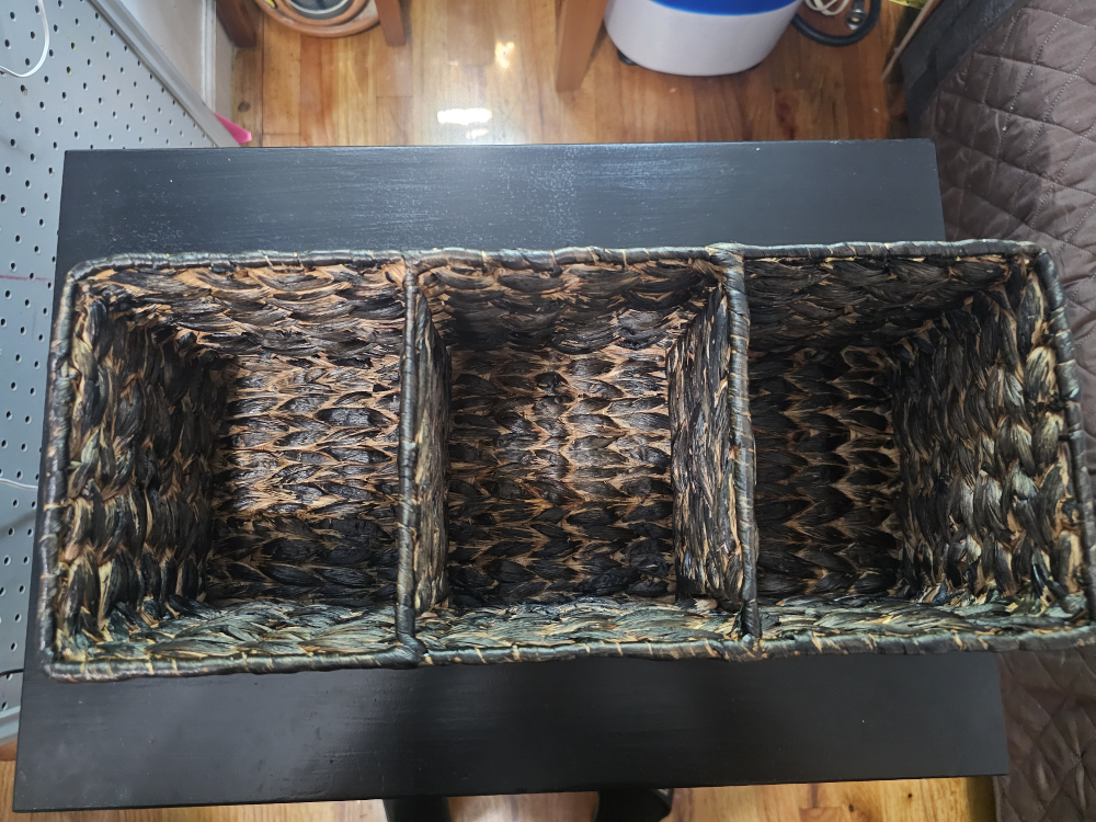 Woven 3-Compartment Storage Basket - photo 2