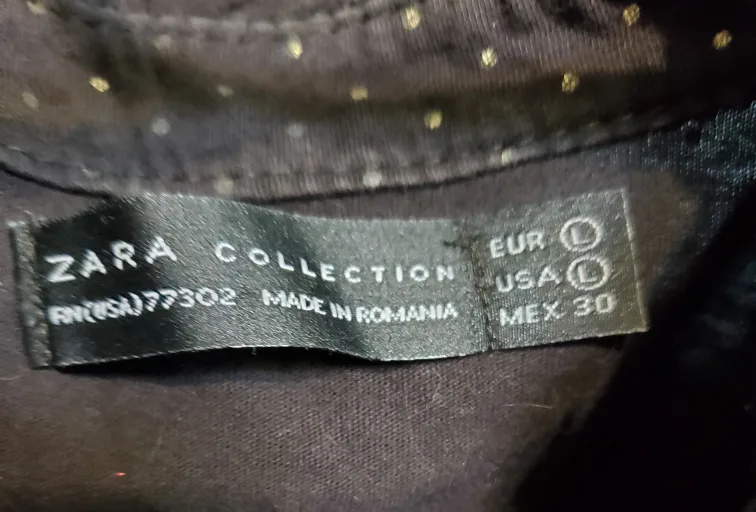 Brown polka dot Zara ruffle blouse image indicator(3)