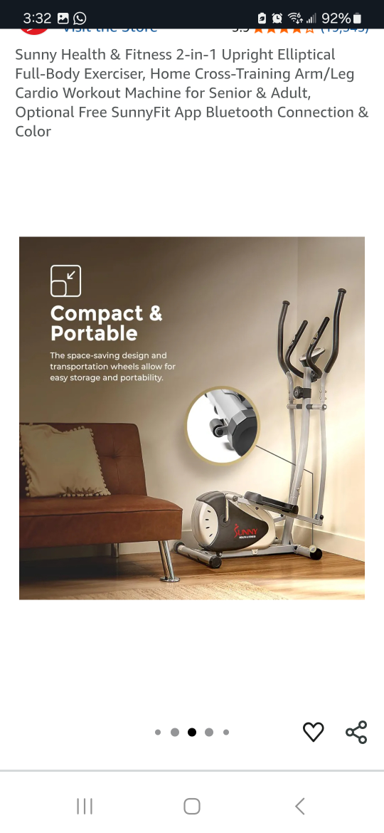 NEW Sunny Health & Fitness Elliptical SF-E905 - New - photo 3