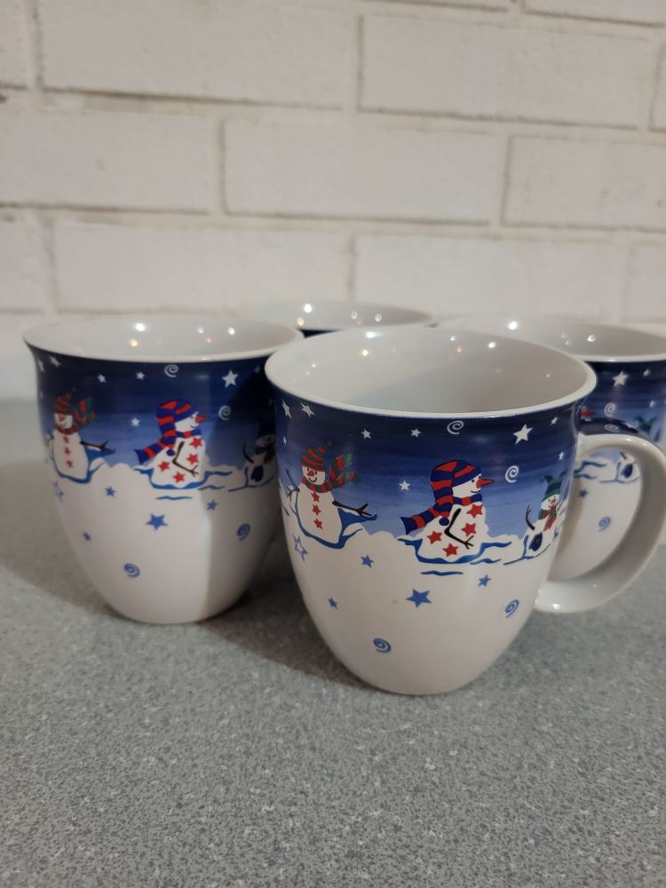Set of 4 Snowman Mugs