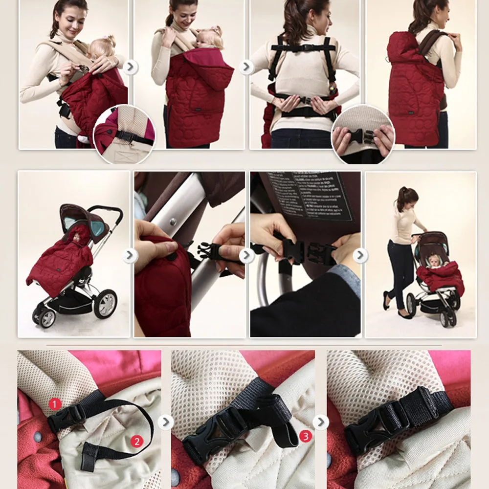 Bebamour Baby Carrier/Stroller Cover - Grey image indicator(8)