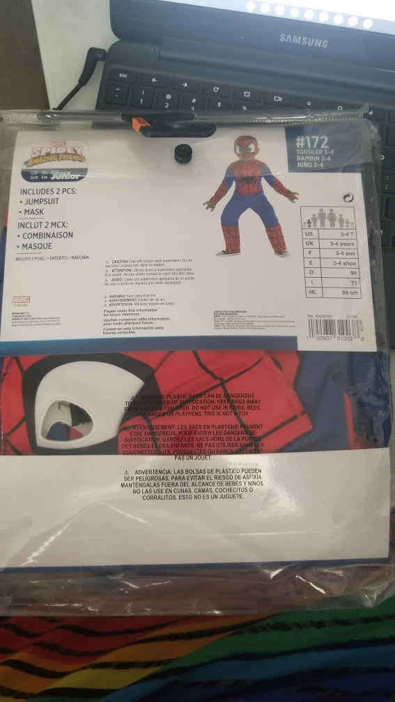 Marvel Spidey & Friends Costume - Toddler Size 3-4 - photo 2