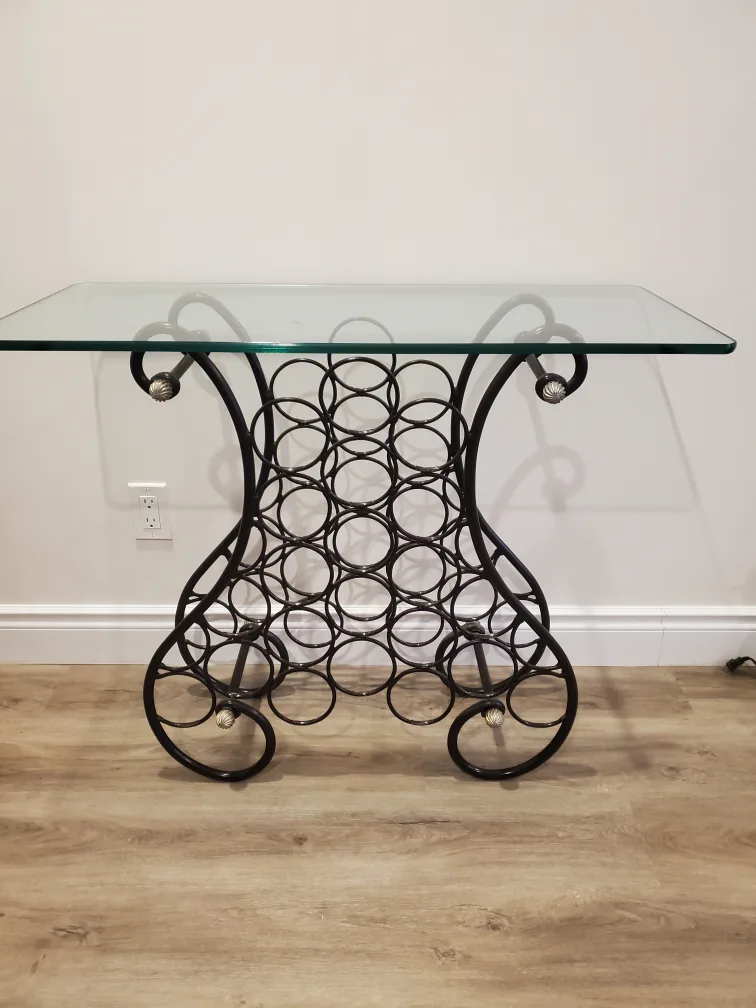 Glass Top Wine Rack Table thumbnail