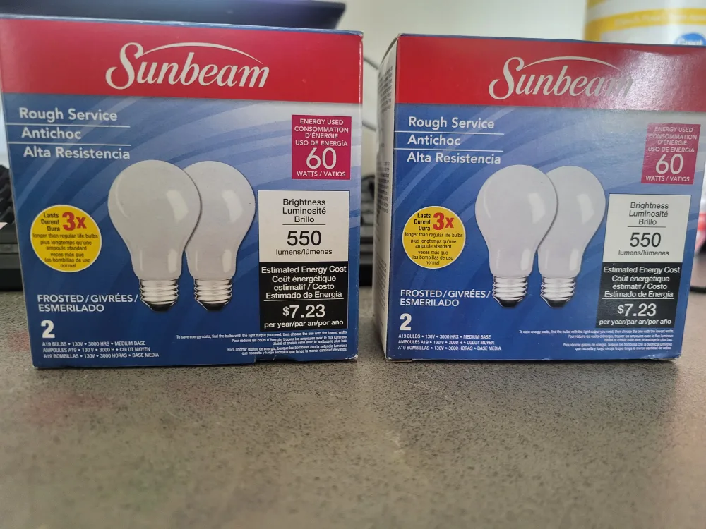 Sunbeam Rough Service Antichoc 60W Bulbs - 2 Pack thumbnail