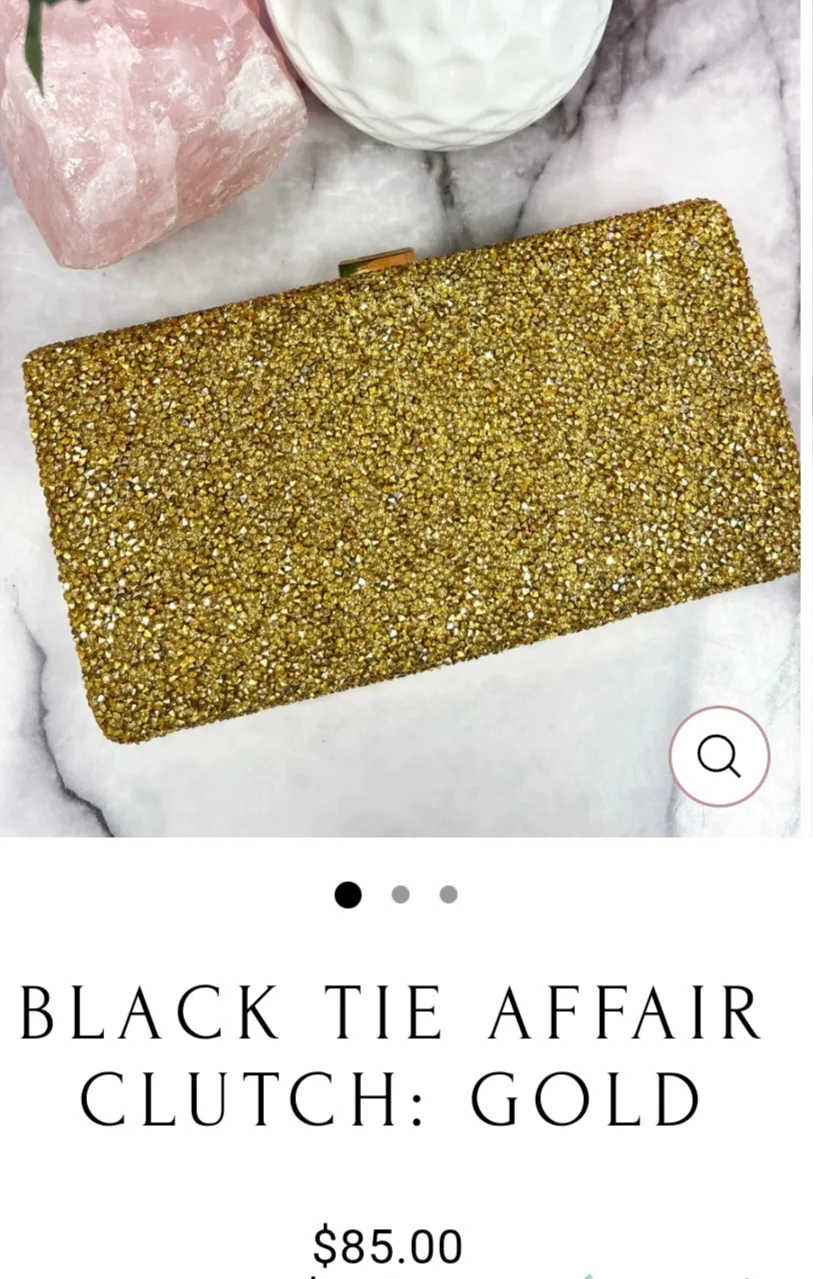 Gold metallic/glitter clutch thumbnail
