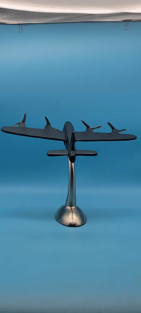 Vintage Airplane Model 14" Aluminum Black/ Metal image indicator(5)