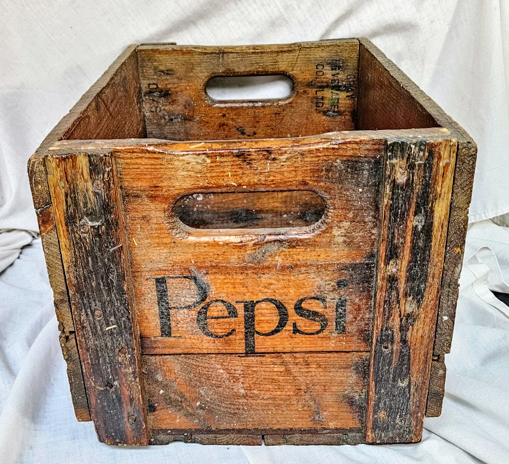 Antique Pepsi-Cola Bottle Wooden Crate Circa 1960’s image indicator(9)