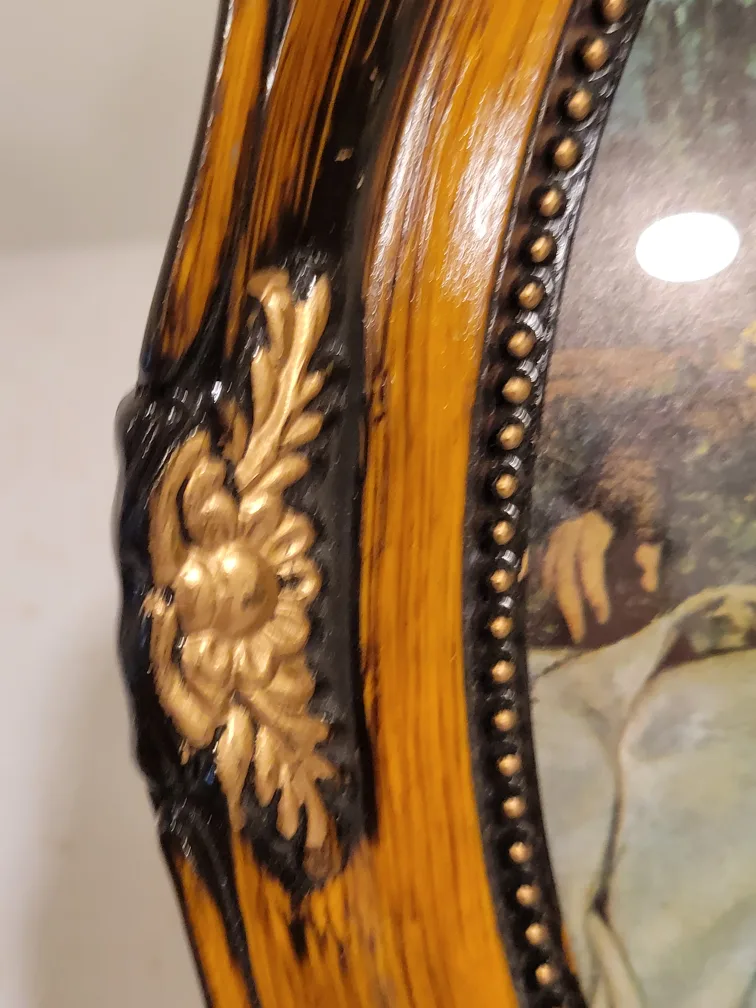 Vintage Oval Wood Picture Frame image indicator(2)