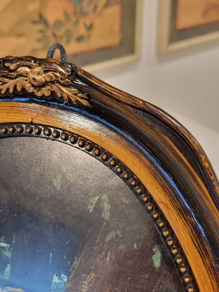 Vintage Oval Wood Picture Frame image indicator(3)