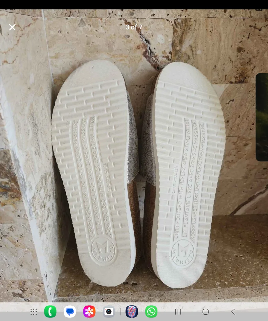 Mephisto Silver Leather Slides - Size 10 image indicator(3)