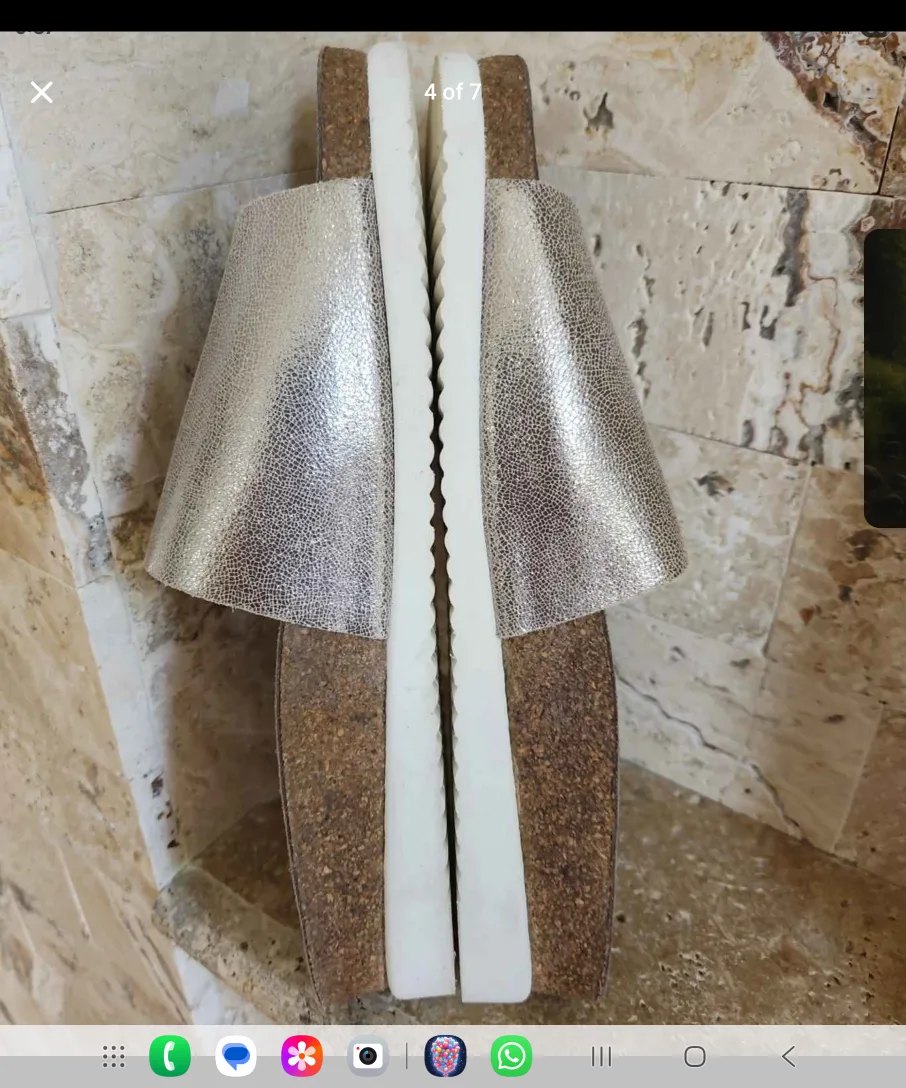 Mephisto Silver Leather Slides - Size 10 image indicator(4)