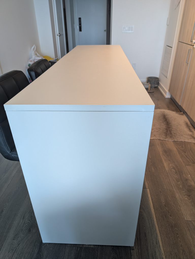 White Kitchen Island with Storage - photo 2