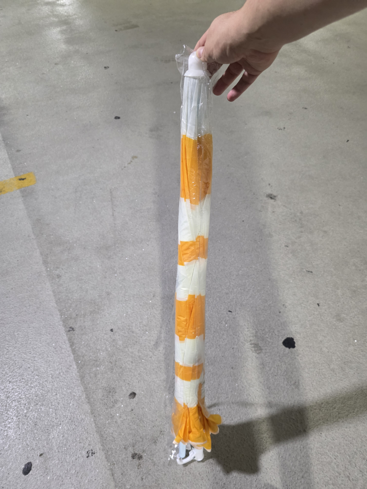 Striped Beach Umbrella - Yellow & White - photo 2