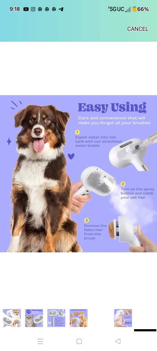 Brand new Silicone 3 in 1 pet hair removal tool. image indicator(7)