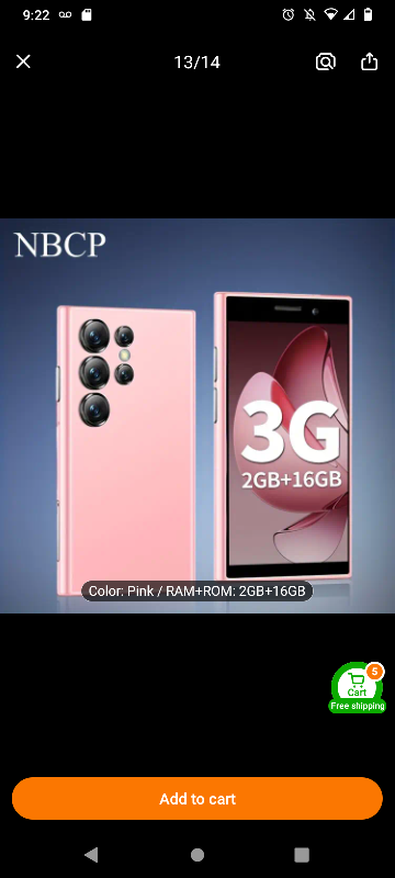 NBCP Pink 3G Smartphone - 2GB+16GB