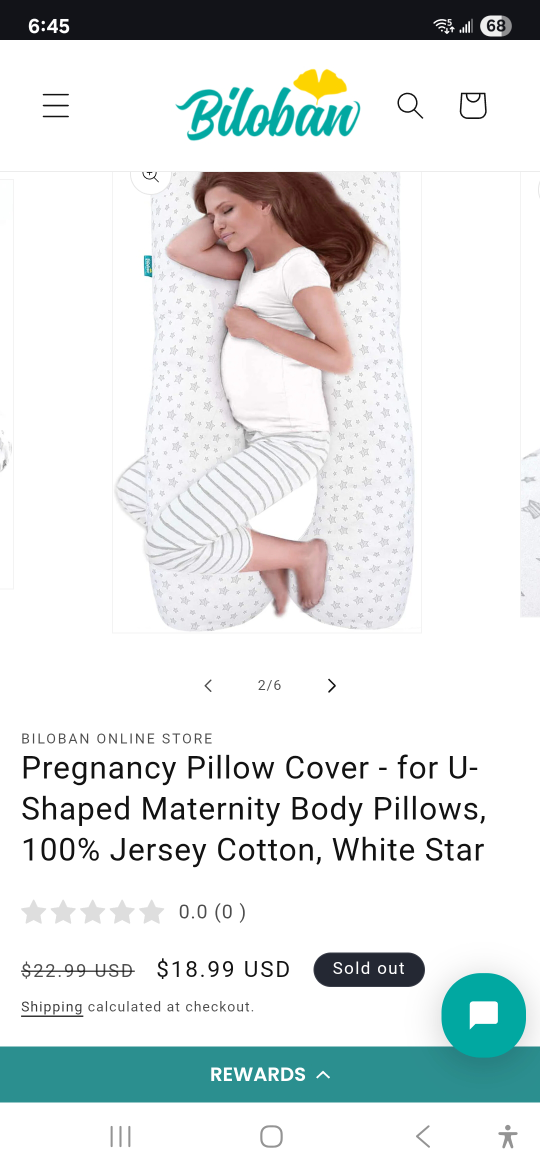 Biloban Pregnancy Pillow and additional Cover - White Star, New - photo 4