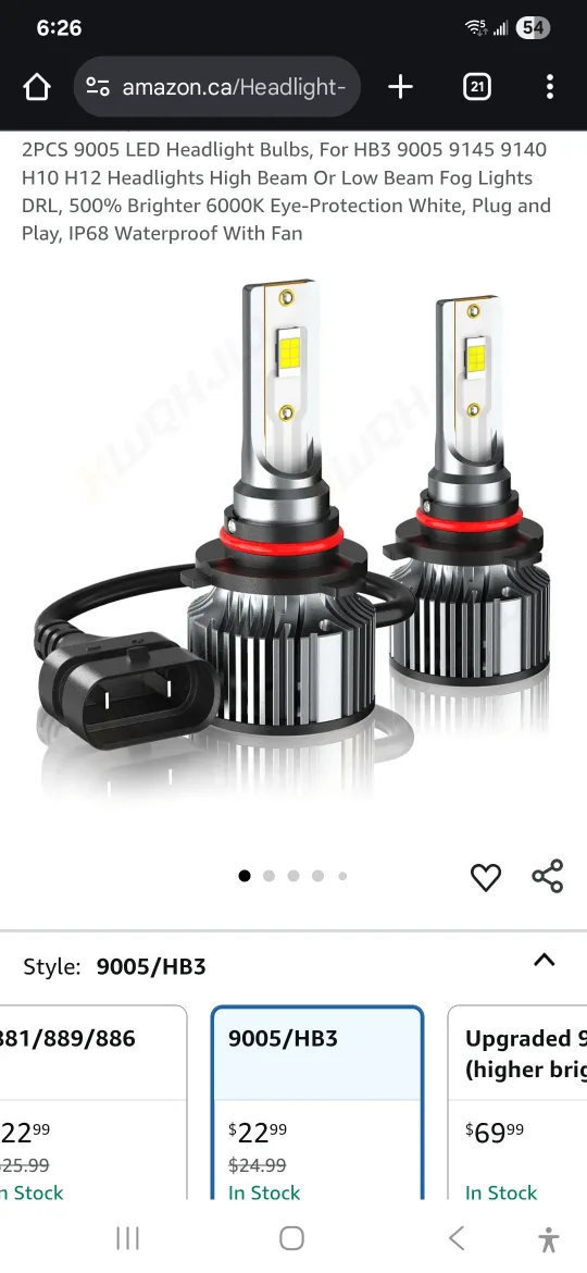 2PCS 9005 LED Headlight Bulbs thumbnail