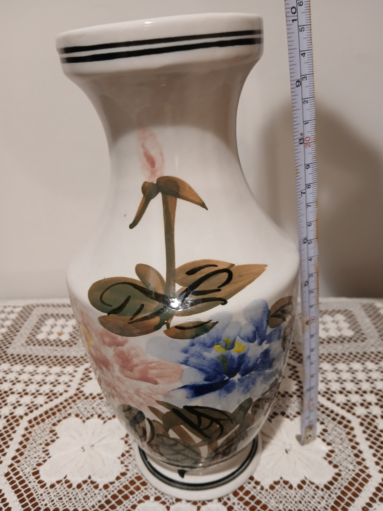 Hand-painted Floral Ceramic Vase