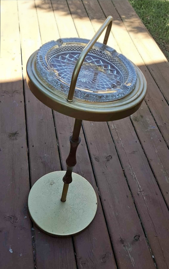 "FINAL DAY MOVING" Vintage floor-standing ashtray stand