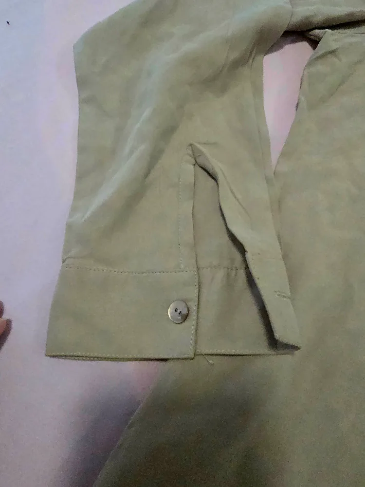 Olive Green Button-Down Blouse thumbnail