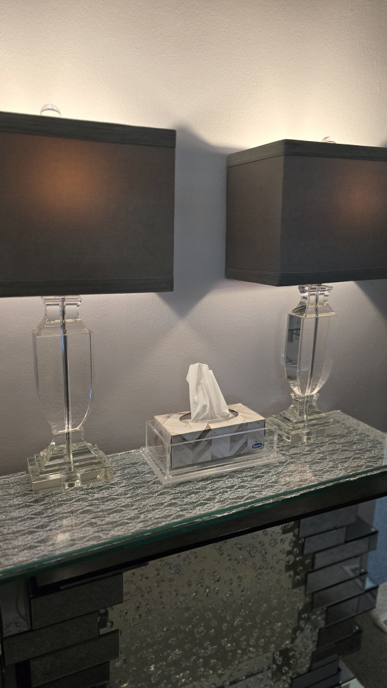 Crystal Table Lamp with Grey Shade - photo 4