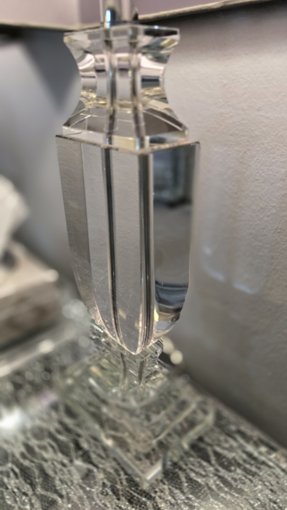 Crystal Table Lamp with Grey Shade - photo 5